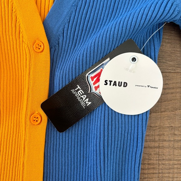 staud new nwt nfl chargers ribbed button down shirt - Picture 5 of 8